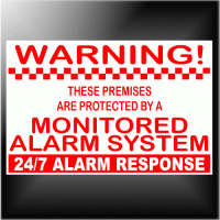 1 x Monitored Alarm System Warning Sticker Sign